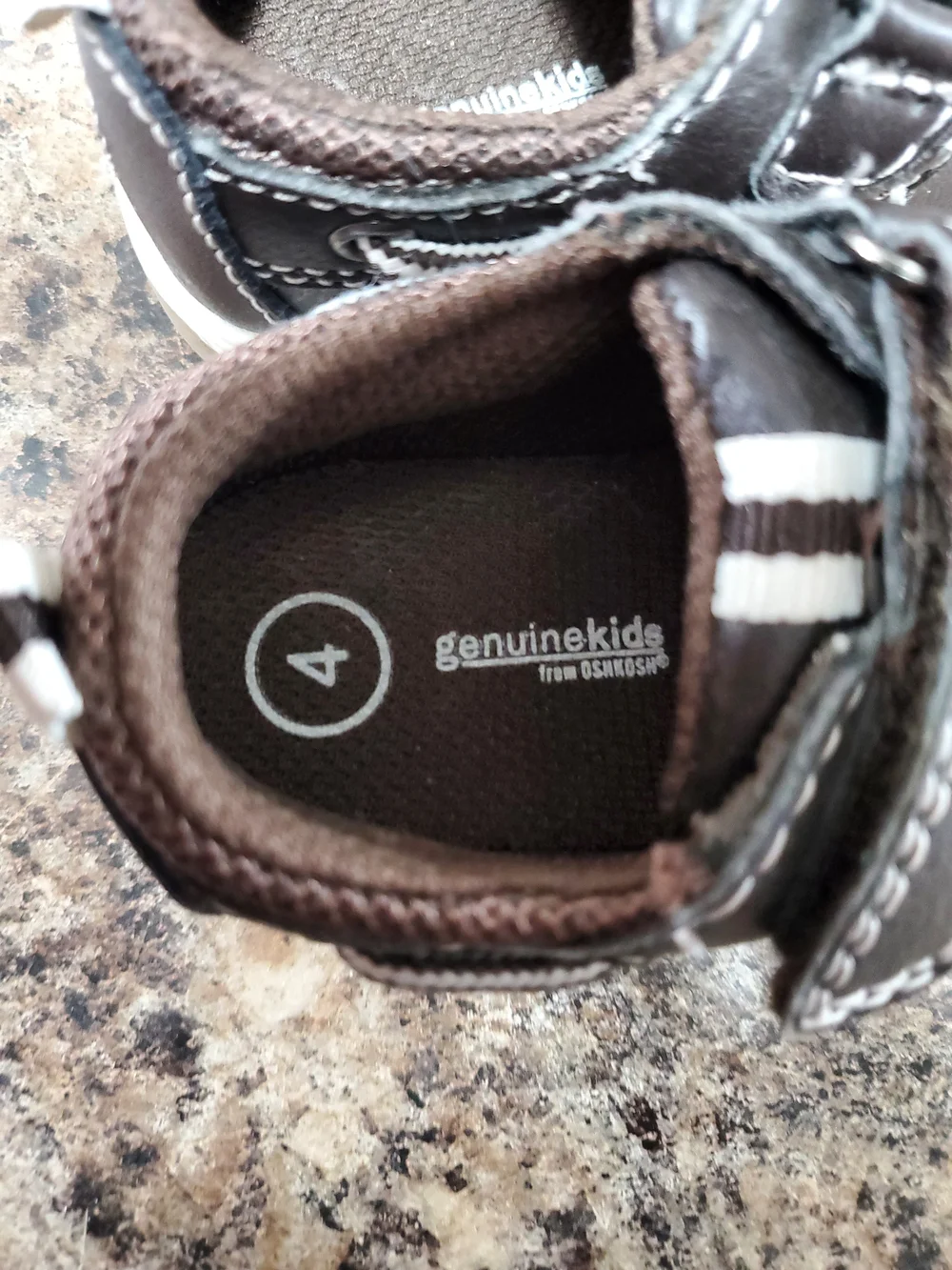OshKosh B'gosh Dark Brown Moccasin-Style Hook-and-Loop Shoes